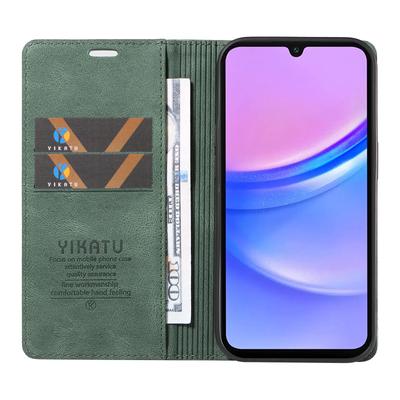 YIKATU YK-004 Für Samsung Galaxy A26 5G/A16 5G/A16 4G Hülle Leder Hautgefühl Handyhülle Magnetisch Selbstabsorbierend