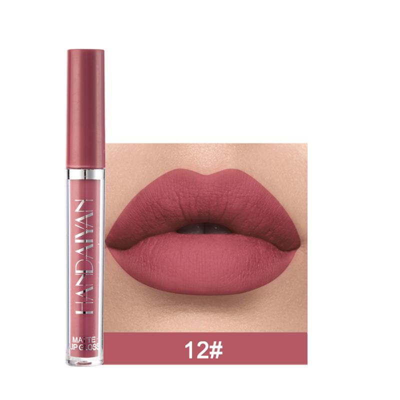 

Women New Style Makeup 12 Color Matte Lip Glaze Set Matte Waterproof Non-stick Cup Air Velvet Lip Gloss Lipstick Blush