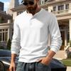 American Spring and Autumn Men's Outdoor Leisure Light Luxury Simple Commuting Henley Long Sleeve Bottoming Shirt
