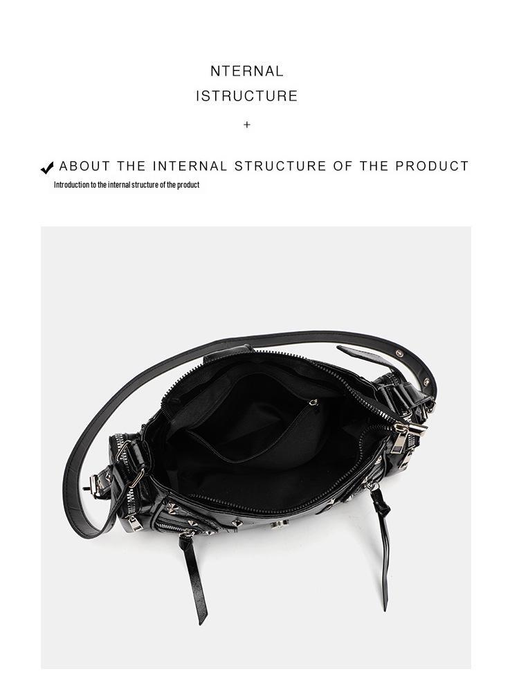 Vintage Y2K Crossbody Motorcycle Bag: Retro European and American Design