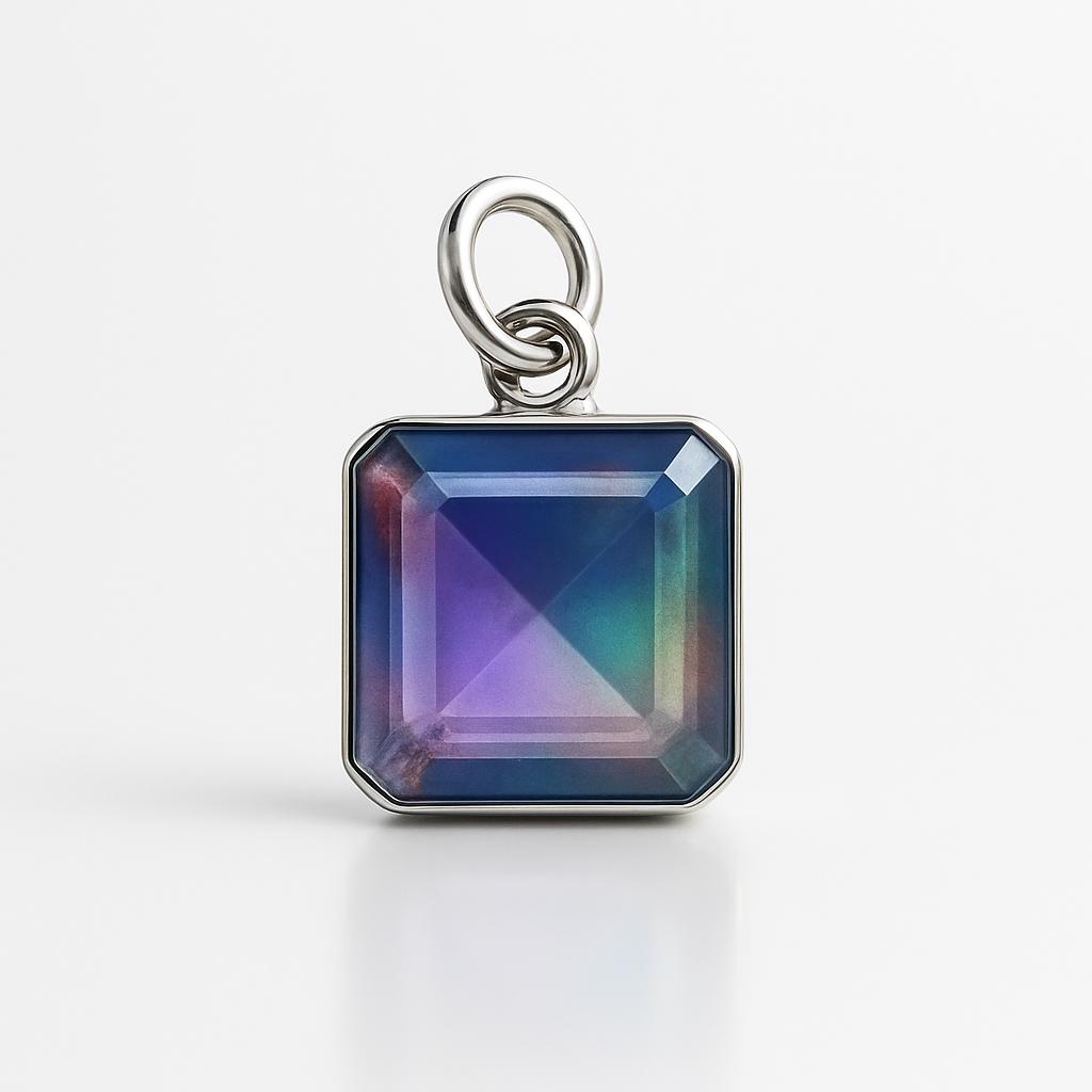 Rare Quality 16.45 Ct Natural Opal Square Pendant 925 Sterling Silver Jewelry