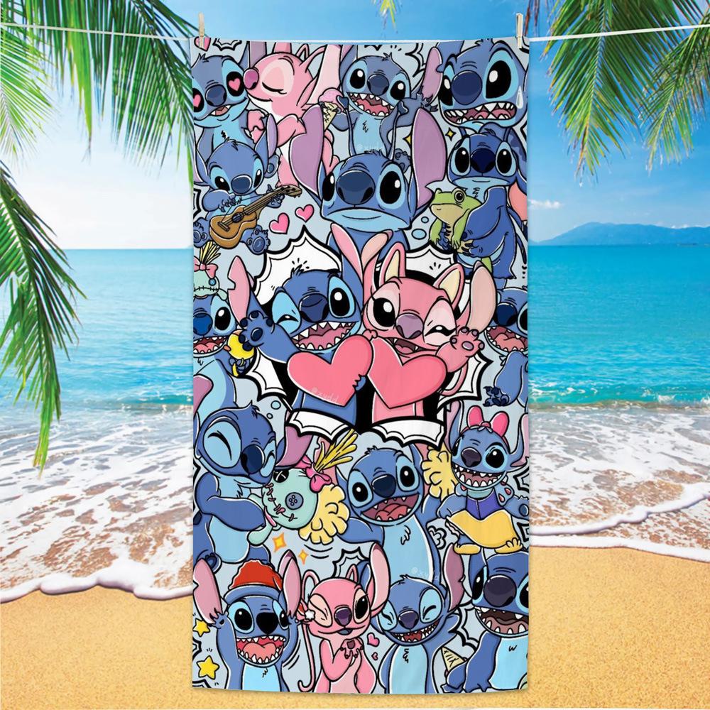 American Cartoon Figure Print Thick Microfiber Beach Towel Quick Dry Bath Blanket For Kids