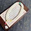 White Jade Bodhi Seed Bracelet: 108 Buddhist Prayer Beads Multi-strand Necklace for Men & Women