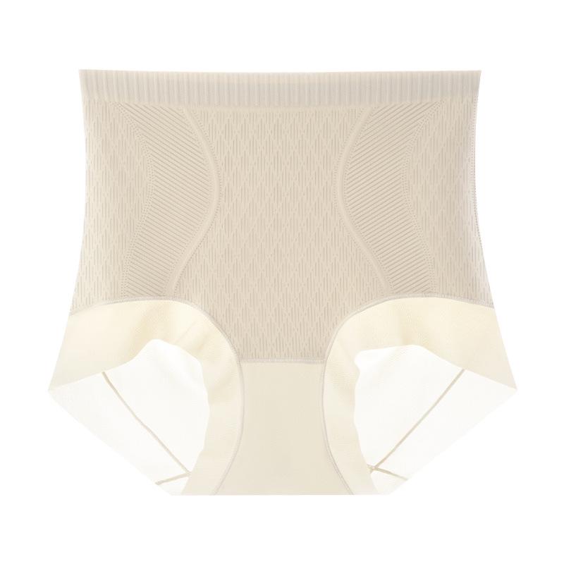 High-Waisted Seamless Jelly Tummy Control Panties - Women's Slimming, Hip-Lifting, Antibacterial Mulberry Silk, Light Shaping