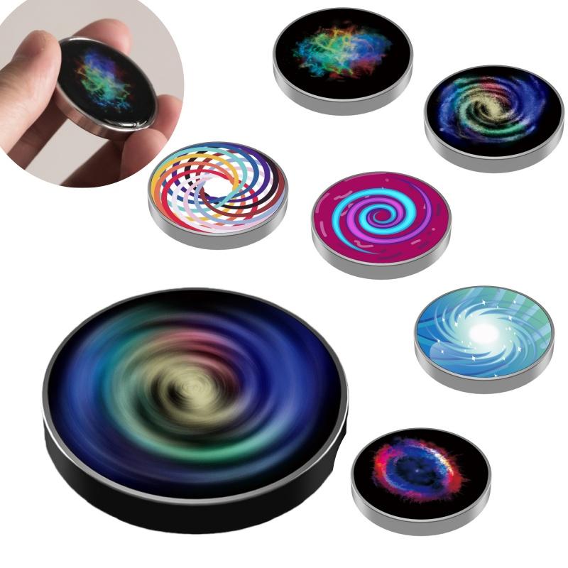 Stainles Steel Decompression Gyroscope Toy Stress Resistant Metal Fingertip Rotating Galaxy Star Gyroscope Table Children'S Gif
