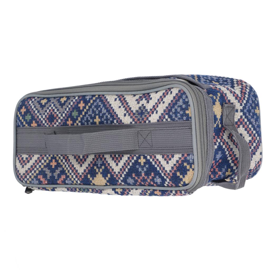 Camping Utensils Storage Bag Large Capacity Detachable Double   National   Tableware Bag with Handle for Outdoor