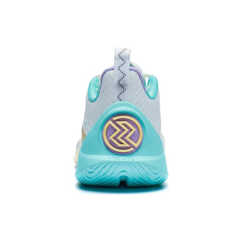 Li Ning Speed 10 Cushioning Slip Resistant Abrasion Resistant Breathable Low top Basketball Shoes Men's White Purple ABAT085-68