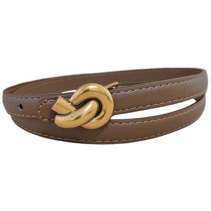 Waist Handmade Leather Belt For Women With Alloy Fastener For Trendy Wear Casual