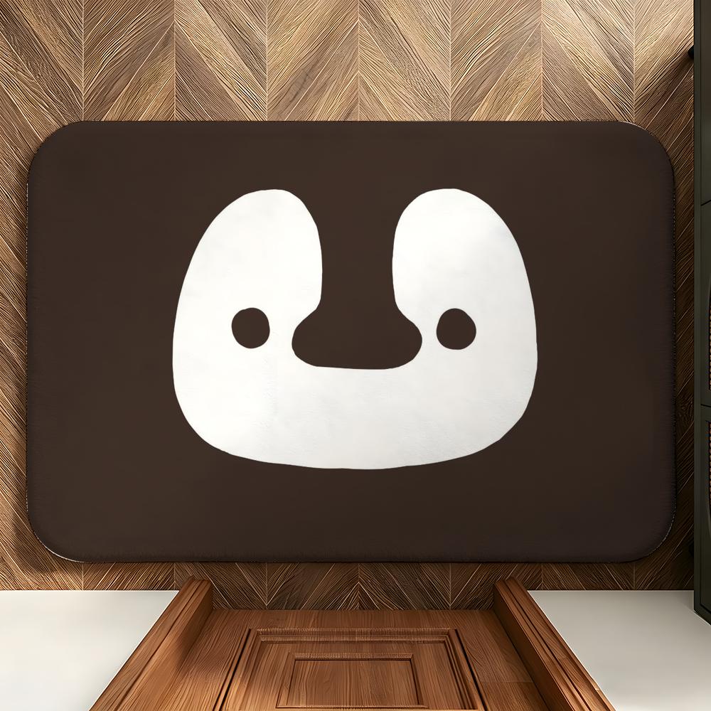 Tier B-Schwarz P-Pinguin Fußmatte Weiche Flanell-Fußmatte Geeignet für Eingangsbereiche, Wohnzimmer, Schlafzimmer und Badezimmer