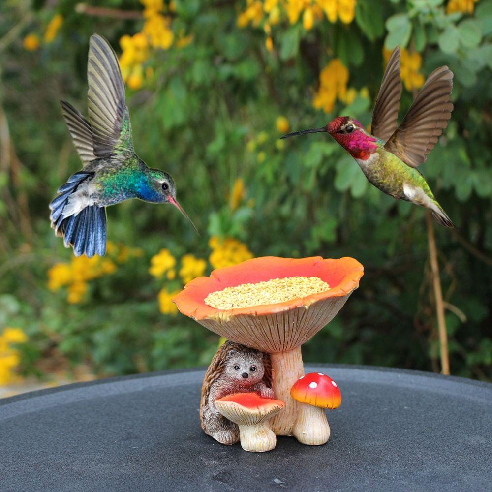 Creative Animal Feeding Trough Waterproof Art Statue Rustic Bird Feederc  Parrot