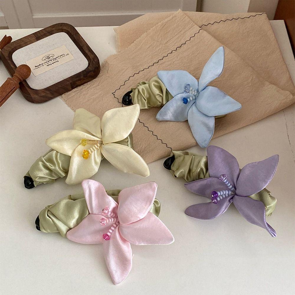 Stoffblumen-Haarspange Rutschfeste Stoff-Vertikalspange Kreative Blume Haarnadel Mädchen