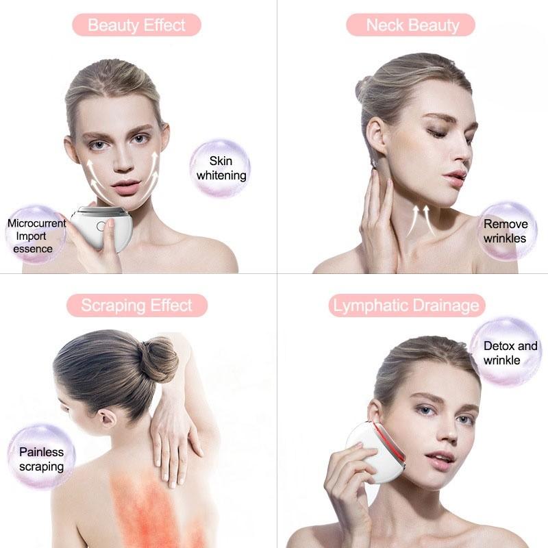 Portable Electric Gua Sha Scrapping Board Facial Microcurrent Massager Body Face Massage Beauty Instrument