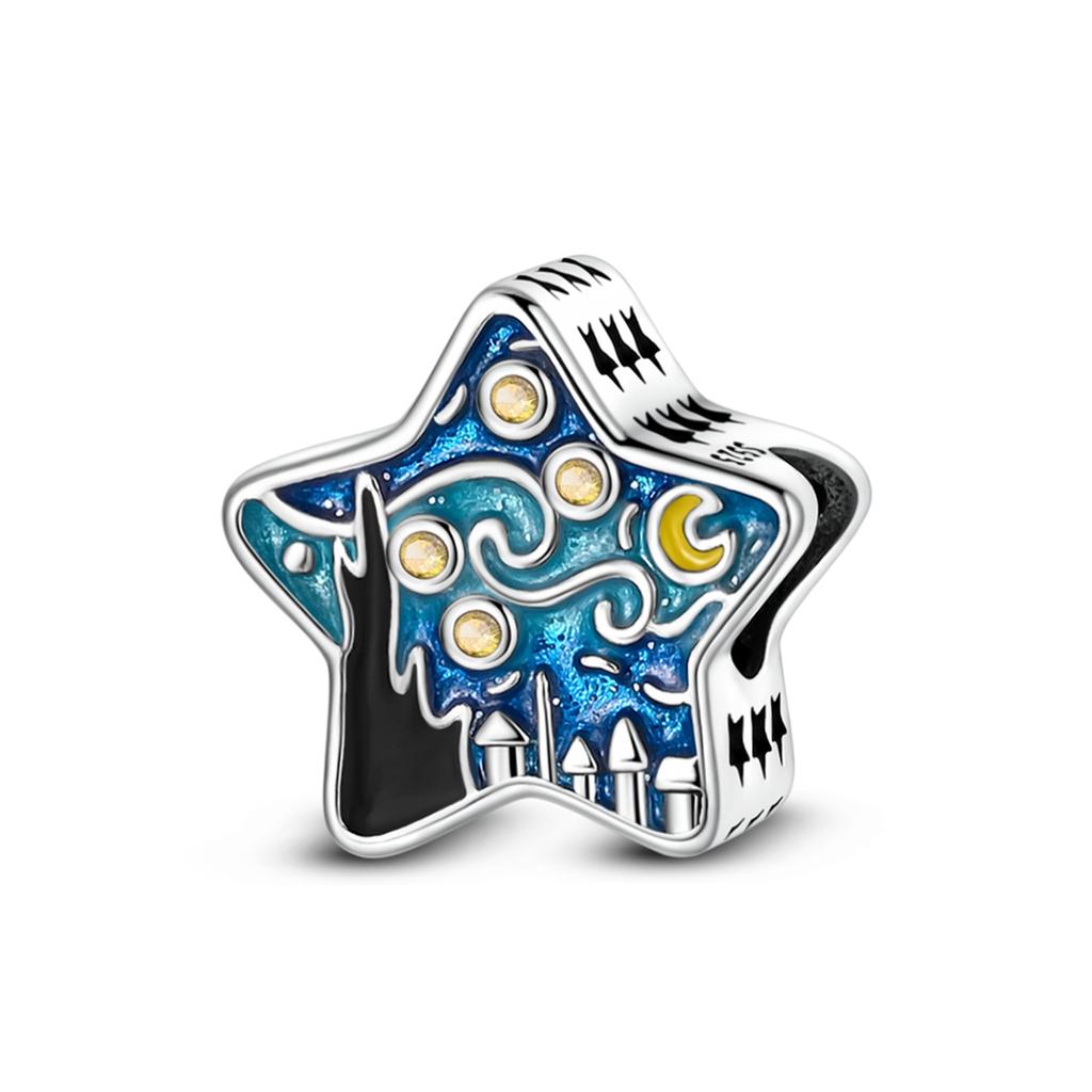 New 925 Silver Sun Stars And Moon Charms Beads For Women Fit Bracelet DIY Birthday Party Jewelry Gifts