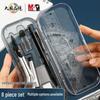 M&G 8-Piece Drafting Set: Compass, Mechanical Pencil, Square & Triangle Rulers, Eraser