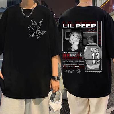Rapper Lil Peep Merch z alba Tričko Pánské Dámské Retro Móda Hip Hop Krátký Rukáv Tričko Vysoce Kvalitní Bavlna Oversized Trička