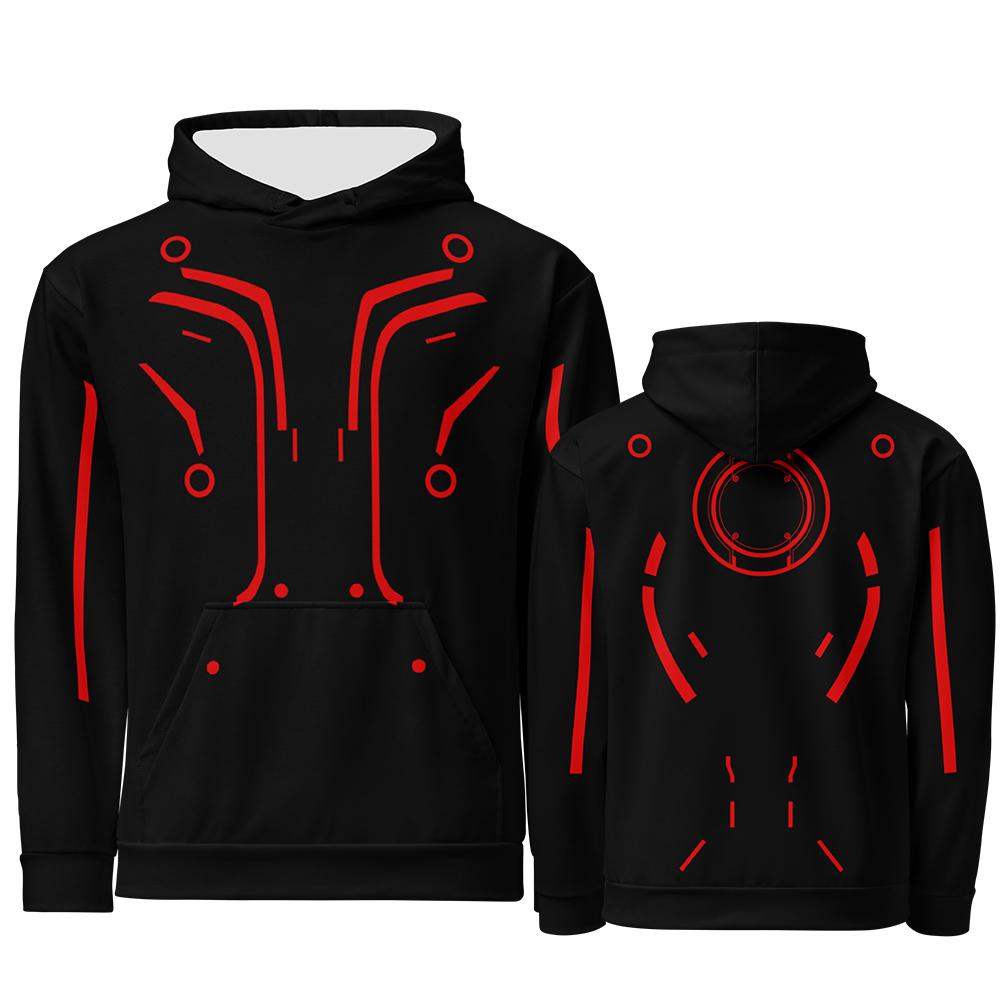 TRON Ares Cosplay Halloween Hoodies Long Sleeve Fashion Fleece Sweatshirts NIN Nine Inch Nails Band Print Pullovers Unisex