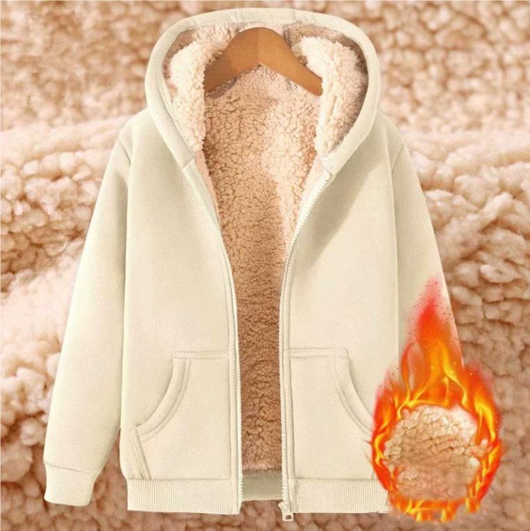 

Однотонный кардиган с капюшоном Мужской осенне-зимний плюшевое пальто из овечьей шерсти Утепленная флисовой подкладкой Толстовка с длинным рукавом XXL бежевый