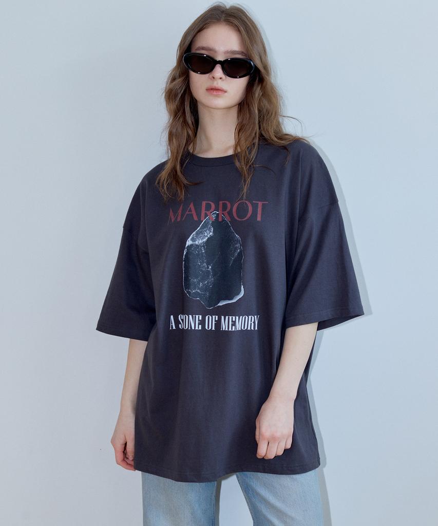 MARROT Stone Oversized T-Shirt_Charcoal