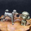 Vintage Brass Cute Dog Statue Desk Ornaments Standing Poodle Figurines Miniatures Lucky Home Decorations Accessories Child Gifts