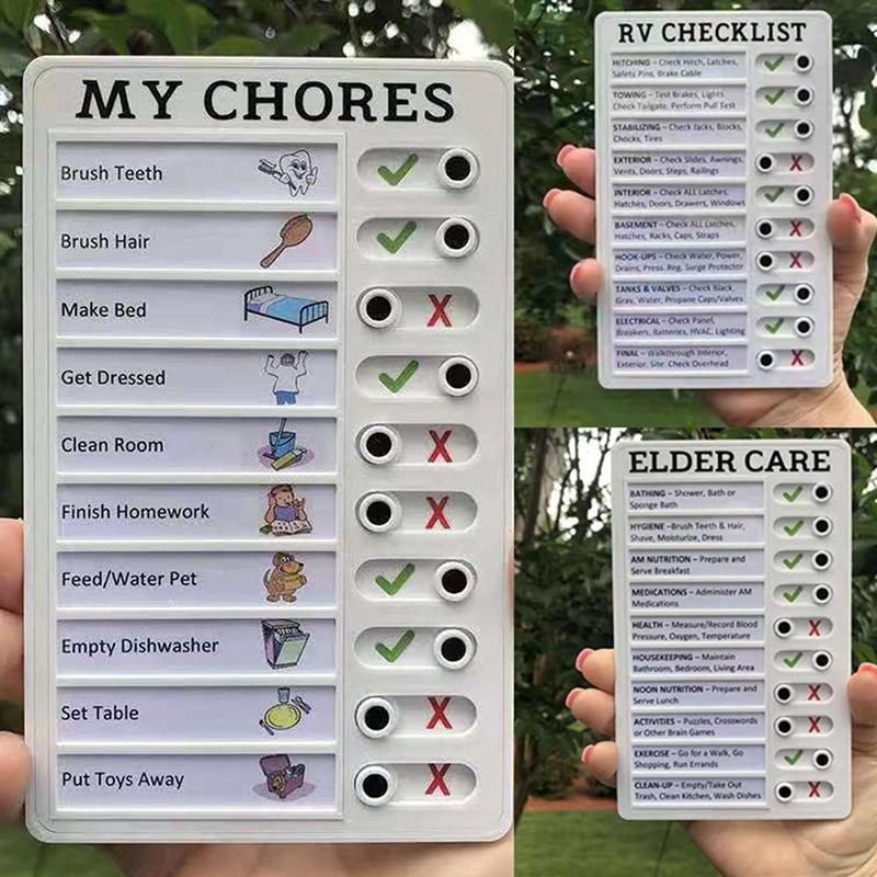 Memo Plastic Board Rv Checklist My Chores Reusable Elder Care Reminder Tool