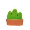 Set of 6 Creative Cactus Shaped Coasters with Pot Holder Soft Silicone Material Non-Slip Base Durable and Heat Resistant for Home and Office Use