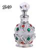 Empty Scent Container 15ML Vintage Luxury Refillable Perfume Bottle, Essential Oil & Fragrance Glass 15ml Bottle Dubai Arabian Style for Travel