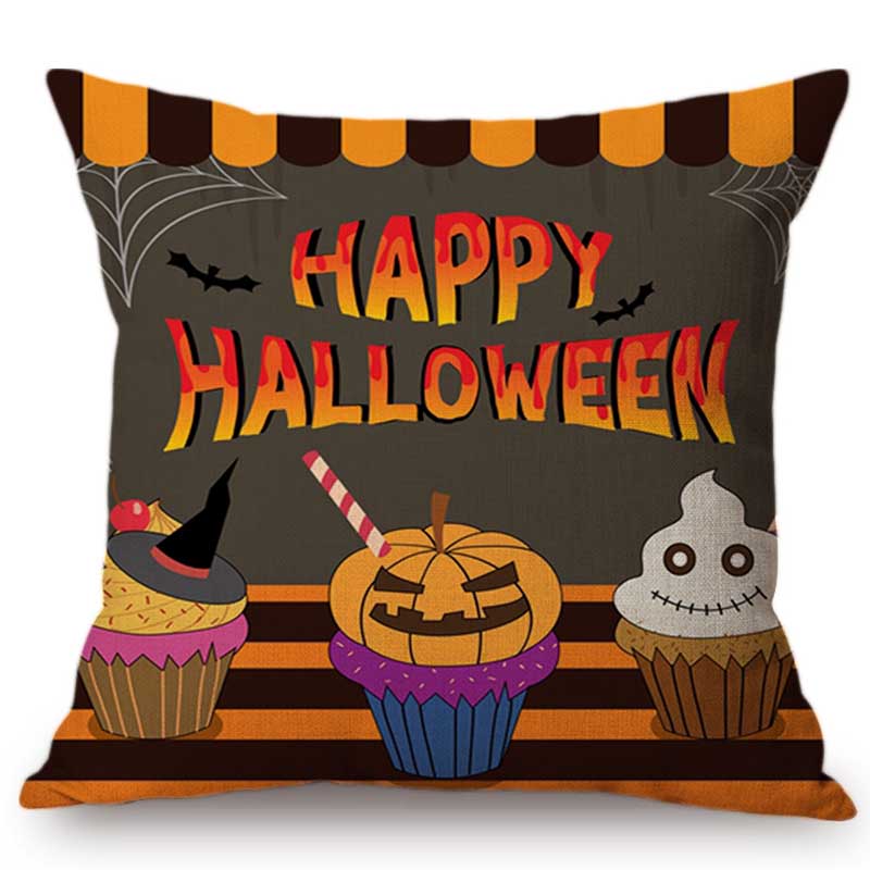 Halloween Decoration Pillow Case Happy Halloween Cartoon Vampire Pumpkin Party Celebration Decorative Sofa Cushion Covers