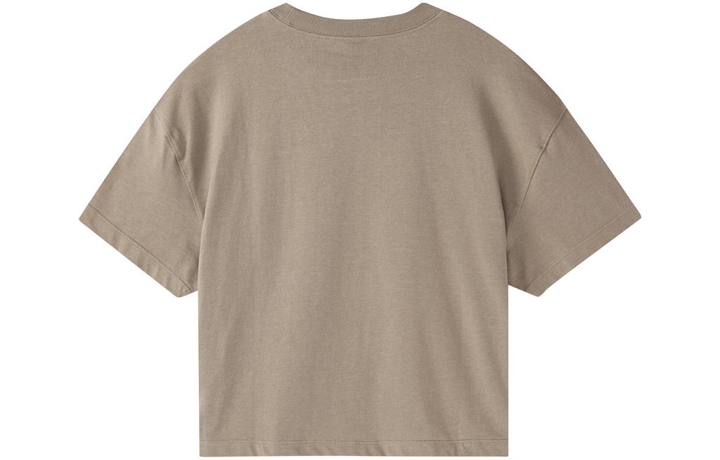 Nike T Shirts Women's Olive Gray Crew Neck Moderate DA0324-081