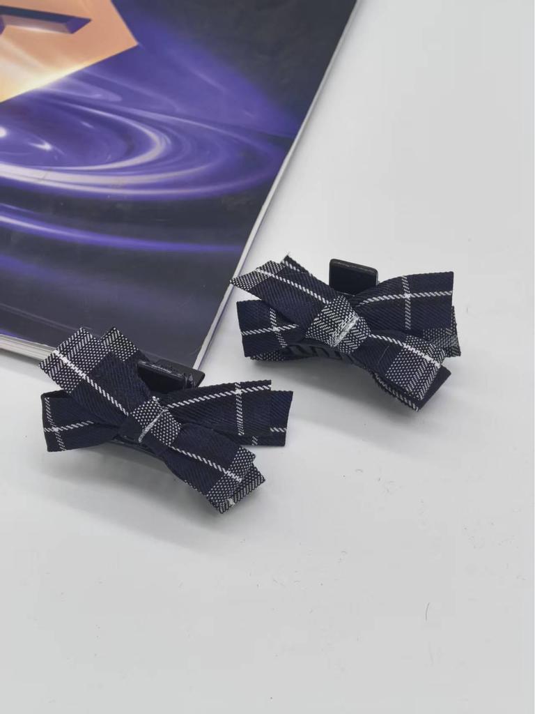 Red Plaid Bow Hair Clip - Women's Daily Hair Accessory