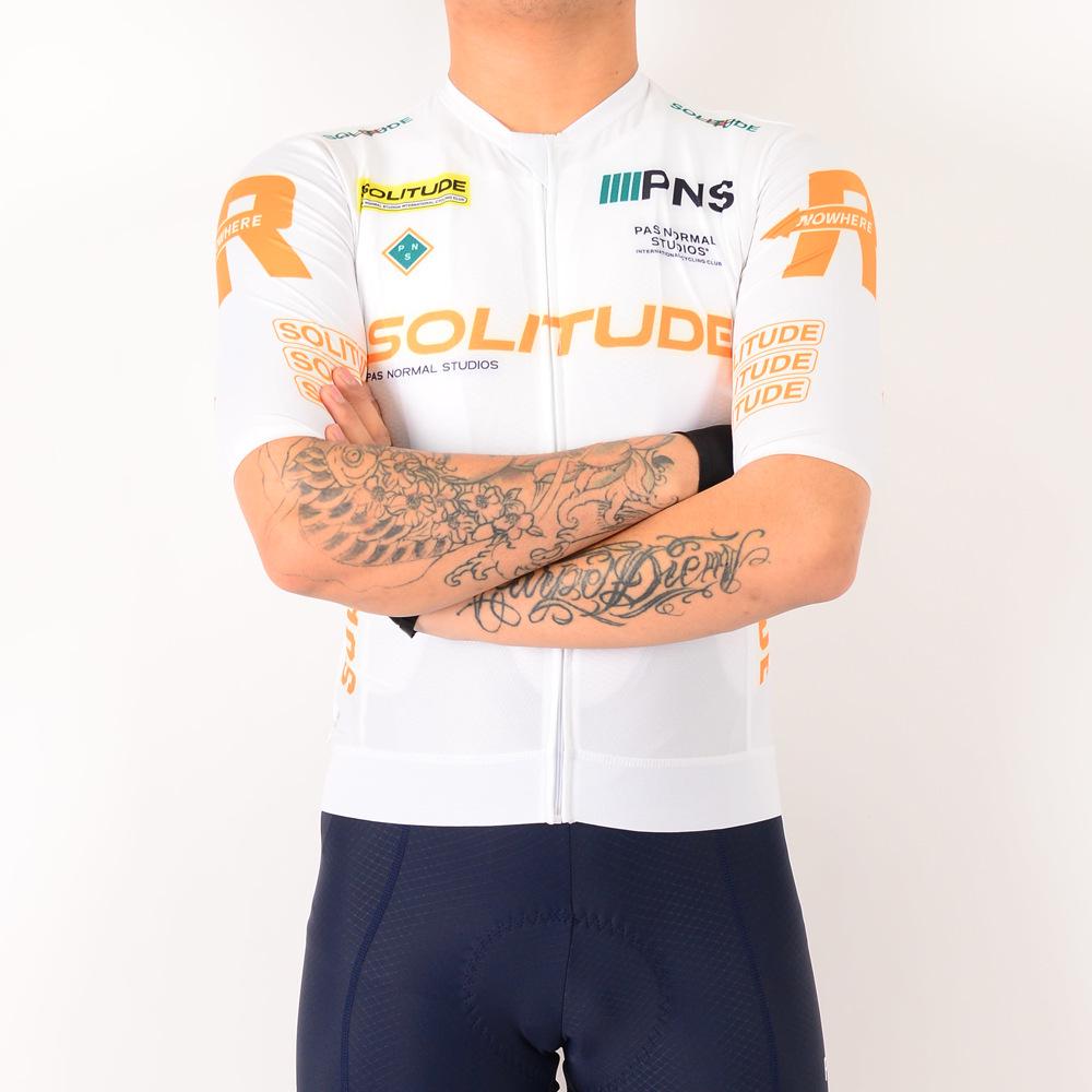 Maillot de cyclisme haute élasticité PNS Elite pour hommes et femmes - Manches courtes pour cyclisme sur route professionnel