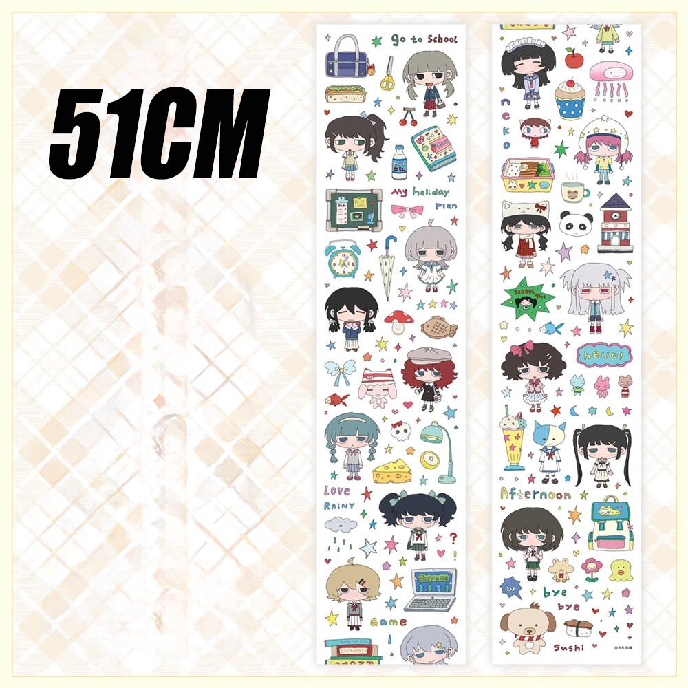 One Cycle Cute Hand-drawn Anime Cartoon Girl Stickers 35-50cm for Craft Supplies Scrapbooking Material Phone
