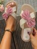 Fashion 2025 Women Slippers Bow Anti Slip Sandals Trend Soft Sole Flat Heel Slippers Comfortable New Designer Shoes Home Slides Women