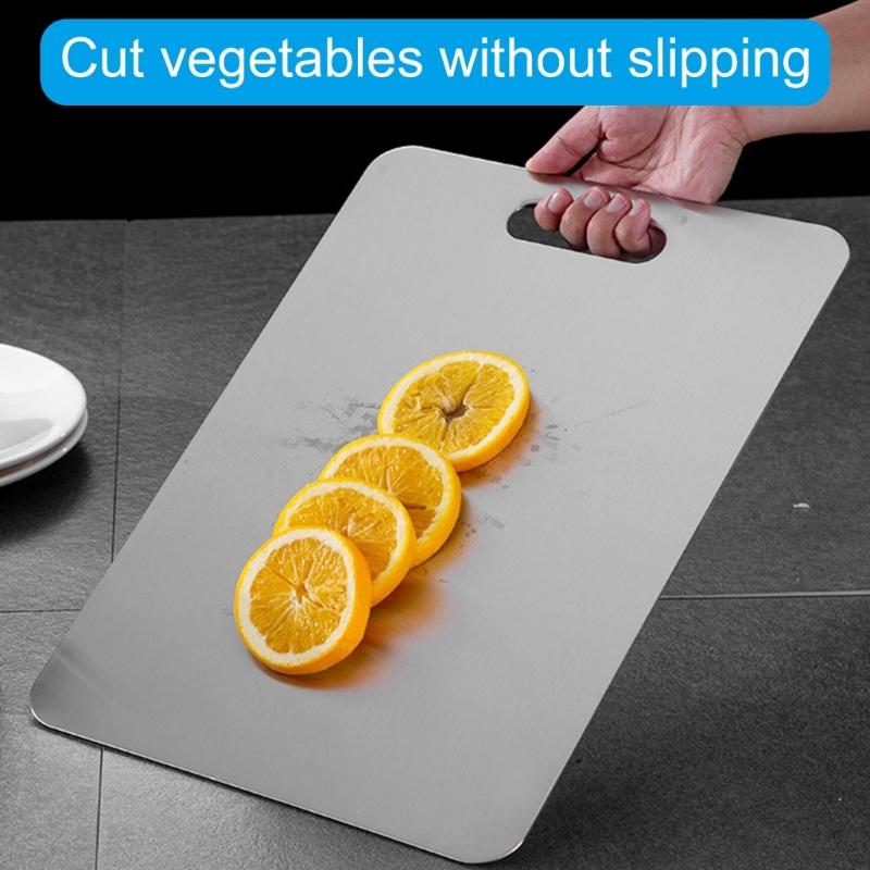 Meat Cutting Board Double Side Chopping Boards Unique Cutting Boards Stainless Steel Texture Suitable for Everyday Use
