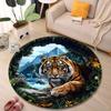 1PC Tiger Lying In Forest Print Round Carpet for Living Room Bedroom Sofa Table Floor Mat Area Rug Luxury Gift