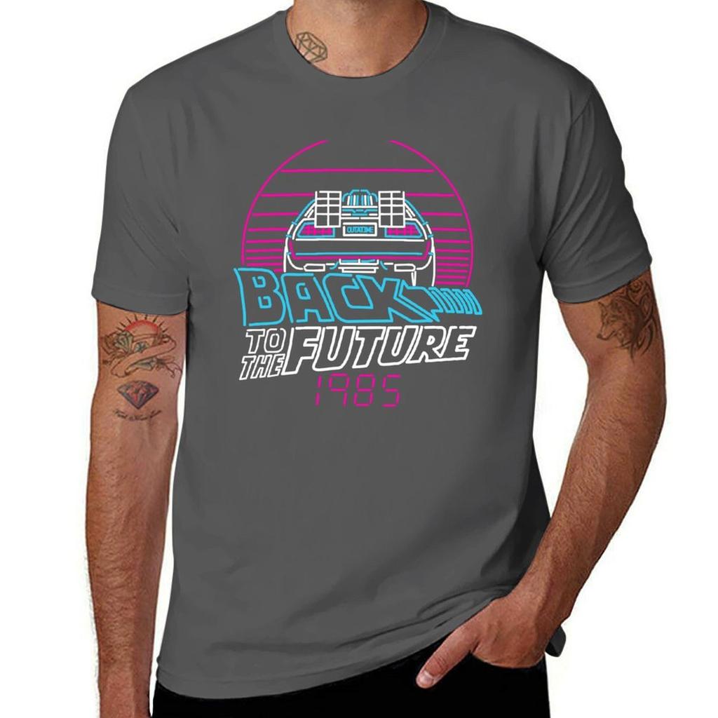 Back to the 80s Retro Delorean Future 1985 TShirt Casual Basic Street Style TShirt