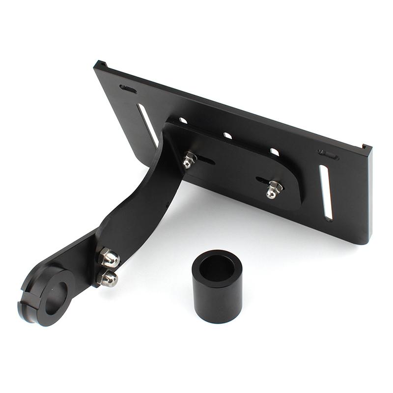 CNC Aluminum Side Mount License Plate Bracket Holder with LED Light for Harley Davidson Softail Street Bob Fat Boy Breakout Custom Motorcycle