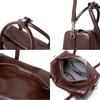 Genuine Leather Women's Bag Cross-border Cross-body New Top-layer Crystal Vegetable Tanned Tire Cowhide Portable Same Retro Boston