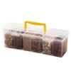 Plastic Spice Storage Box - Kitchen Cabinet Organizer with Sealed Lid, Food Grade Quality