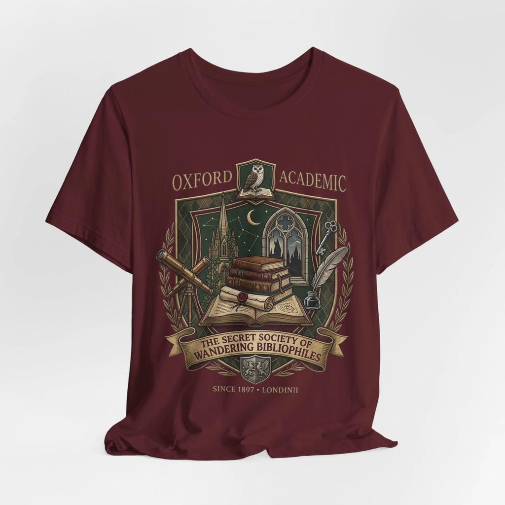 Oxford Academic Dark Academia Tee | The Secret Society of Wandering Bibliophiles