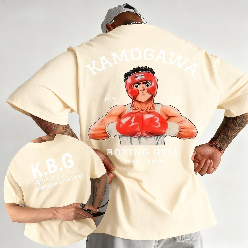 2025 Sommer Anime Hajime No Ippo Kamogawa Boxstudio 100% Baumwolle Nach T-Shirt Herren Makunouchi Takamura KGB Kleidung Streetwear