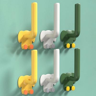 2Pcs Punch-free Elephant Shower Towel ABS Storage Hooks Creative L-Shape Wall Racks  Kitchen