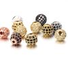 5pcs Brass Cubic Zirconia Round Spacer Loose Beads for Necklace Bracelet Jewelry Making DIY Accessories Wholesale High Quality