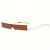 Futuristic Narrow Rectangle Sunglasses Women Men Luxury Rimless Yellow Sun Glasses Y2k Eyewear Rave Party Shades 2026