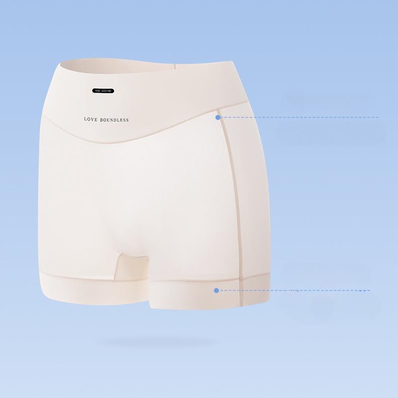 

Breathable Flat Cornered Plus Size Panties with Ice Silk No Trace Sports Two In One Women’s Panties 3XL чорний