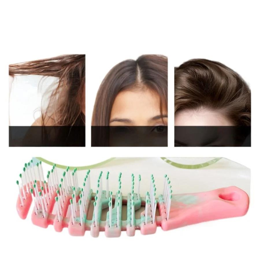 Mini Cutout Rib Comb Smooth Hair Comb Leather Massage Large Curved Comb Gradient Fluffy Styling Comb