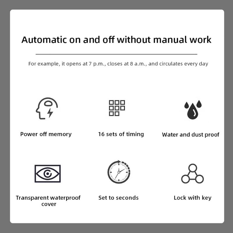 Programmable Digital Timer for Electrical, Indoor In Wall Light Timer Switches 220V 10Amp Electric Wall Timer for Appliances