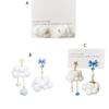 Asymmetrical White Cloud Drop Earrings for Women Girl Friendship Jewelry