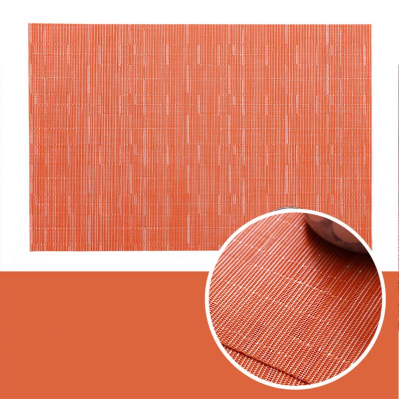 Platzset Europäischer Stil Tischmatte Rutschfest Hitzebeständig Bambusmuster Einfarbig Westlicher Platz