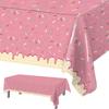 Pink Donut Disposable Tablecloth Doughnut Table Cover Girls 1st Birthday Party Decor Kids Wedding Birthday Supplies Baby Shower