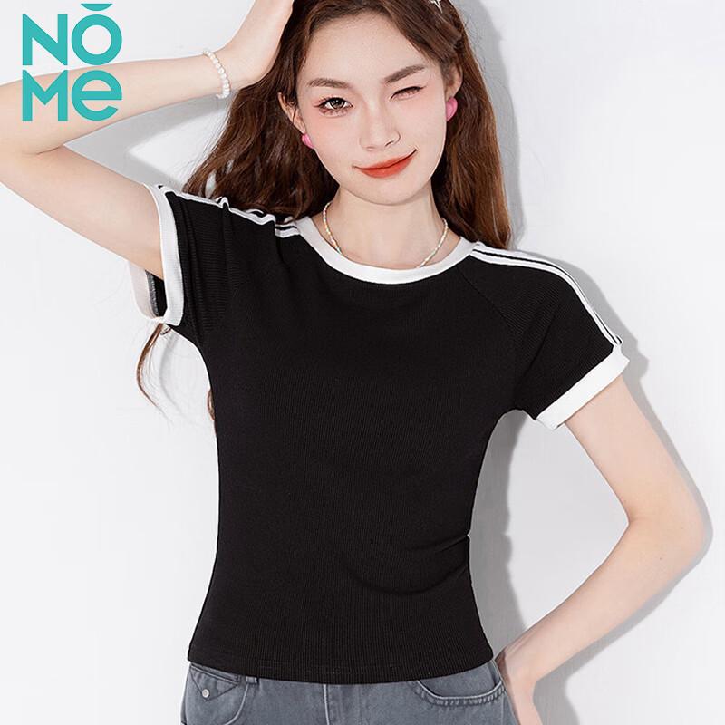 NOME Women's Striped Slim Fit Short Sleeve T-Shirt
